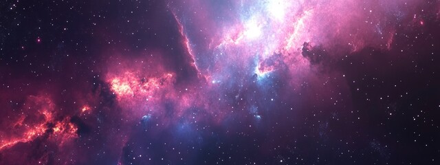 Fototapeta premium Beautiful galaxy and nebula in a 3D cartoon rendering