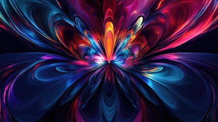 Abstract digital fractal fantasy design background in 3D cartoon rendering style