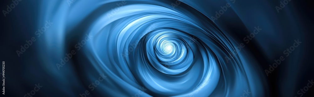 Poster Blue abstract spiral background with a bright center created in 3D cartoon rendering suitable for brochure book cover or web design