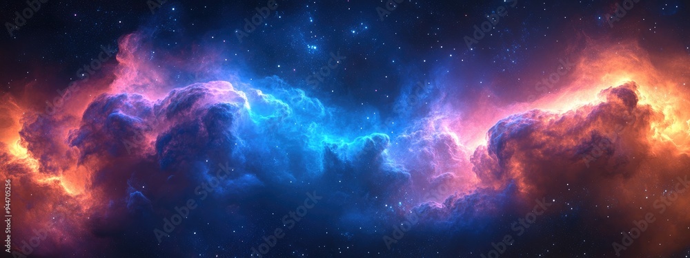 Aufkleber 3D cartoon rendering of abstract fractal clouds ideal for projects related to the universe cosmos astronomy science and education