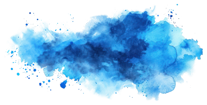 PNG Abstract blue watercolor splash - Powered by Adobe