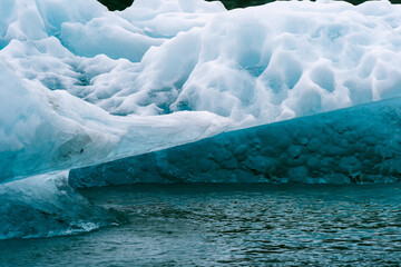 Detail of iceberg in glacial bay at Tracy Arm Fjord in Alaska