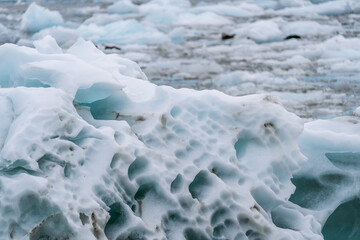 Detail of iceberg in glacial bay at Tracy Arm Fjord in Alaska