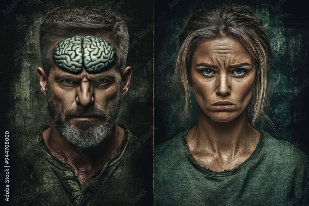Aufkleber warriors cognitive armor a powerful artistic representation of a vikings mind enhanced by intricate 