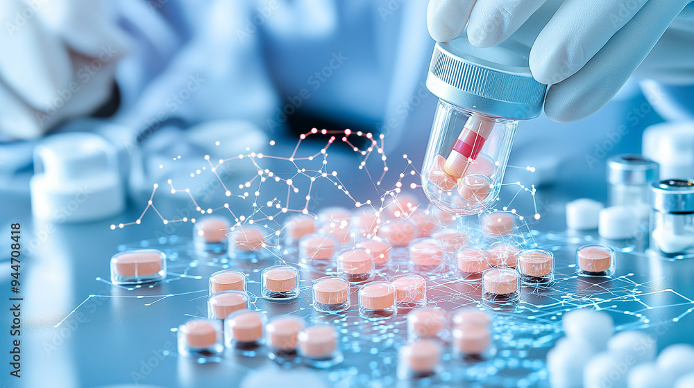 Poster abstract image about , implementing ai in quality processes in the pharmaceutical.
