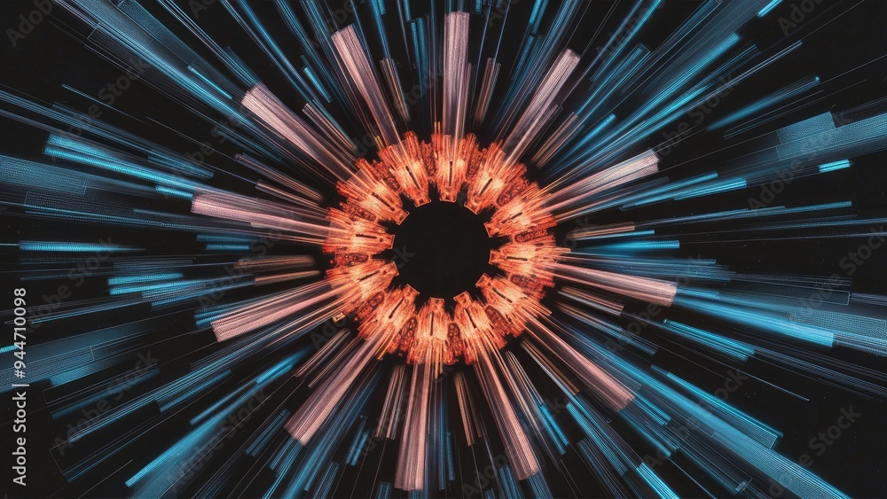 Aufkleber fractal background with abstract light streaks and space for text
