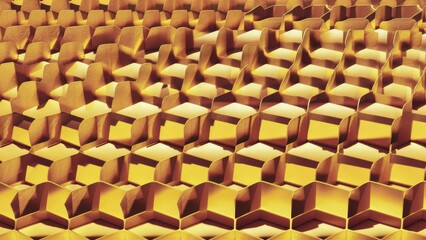 Obraz premium Futuristic 3D Hexagonal Pattern with Embossed Honeycomb Texture on White Background