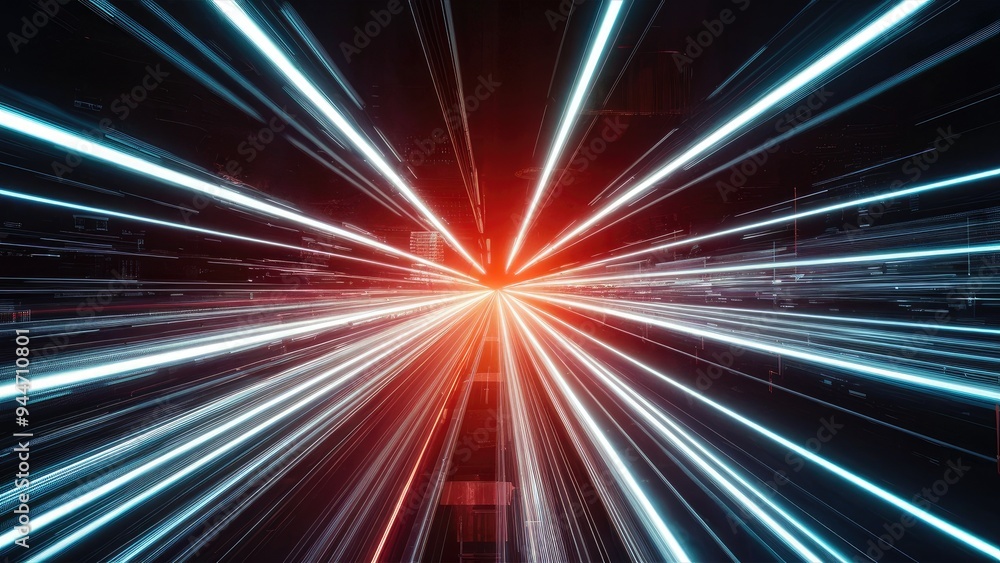 Poster futuristic abstract high-speed light effects with dynamic motion and glowing lines