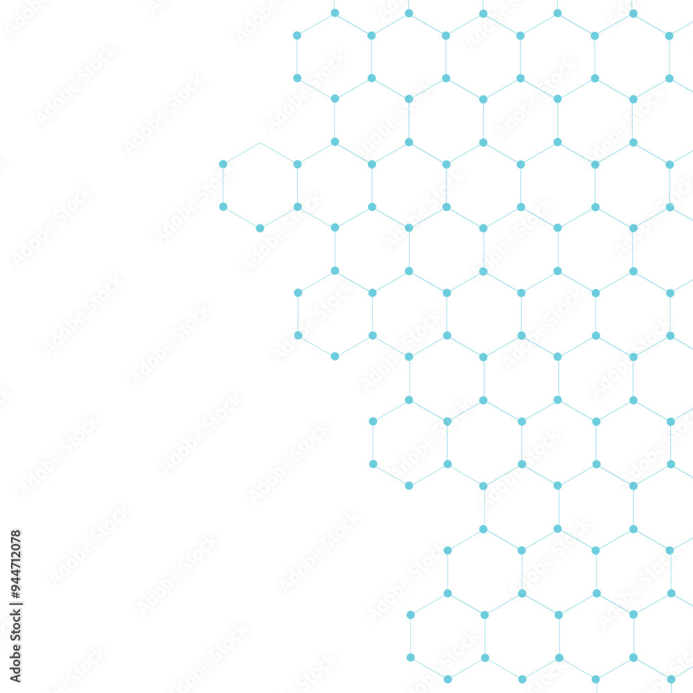 Poster abstract cube hexagon pattern isolated on white background. digital technology concept. net seamless