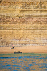The cliffs and rocks at the coast of Algarve, Portugal.