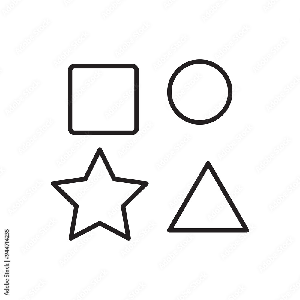 Poster geometric shapes icon,vector illustration. vector geometric shapes linear illustration for web and a