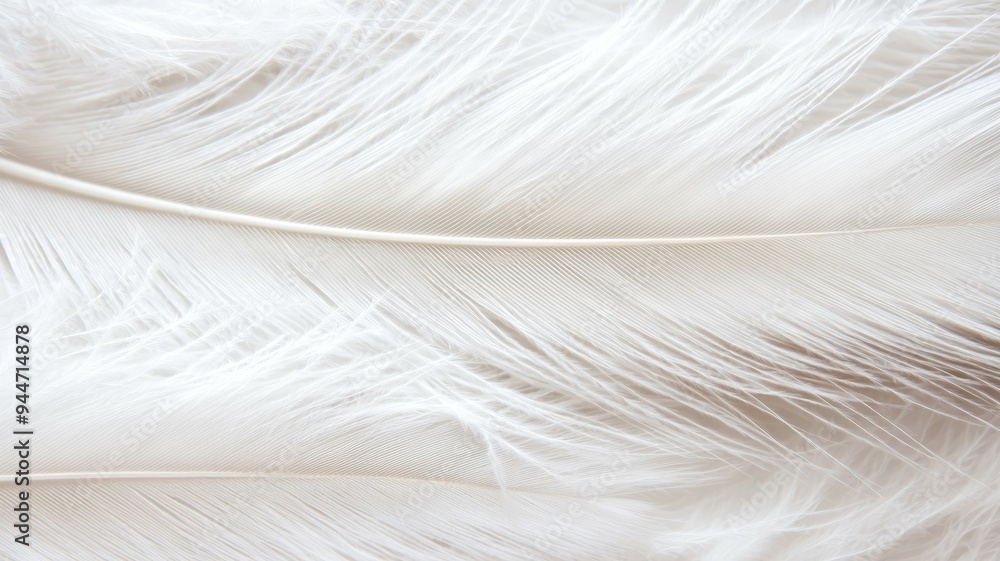 Poster a close up of a feather, with its intricate details and patterns visible