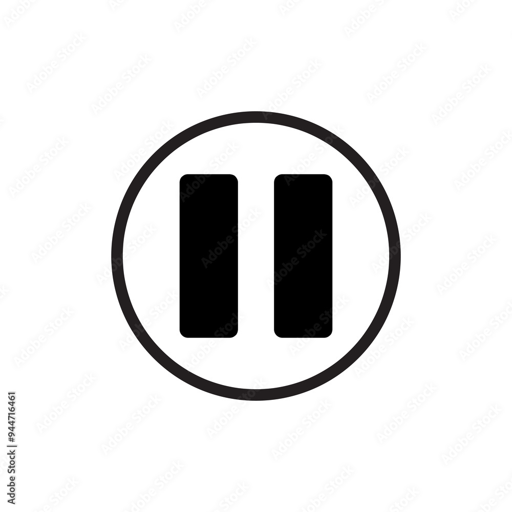 Poster pause icon, vector illustration. vector pause icon trendy style illustration for web and app on whit