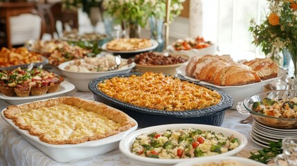 Fototapeta premium buffet table at a family reunion.