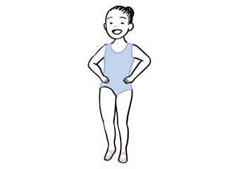 バレエのレッスンをする少女