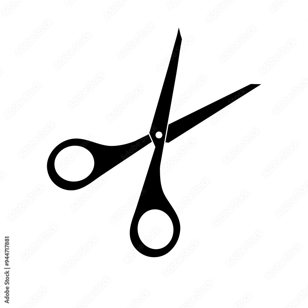 Poster scissors vector icon simple flat black trendy style illustration for web and app on white background