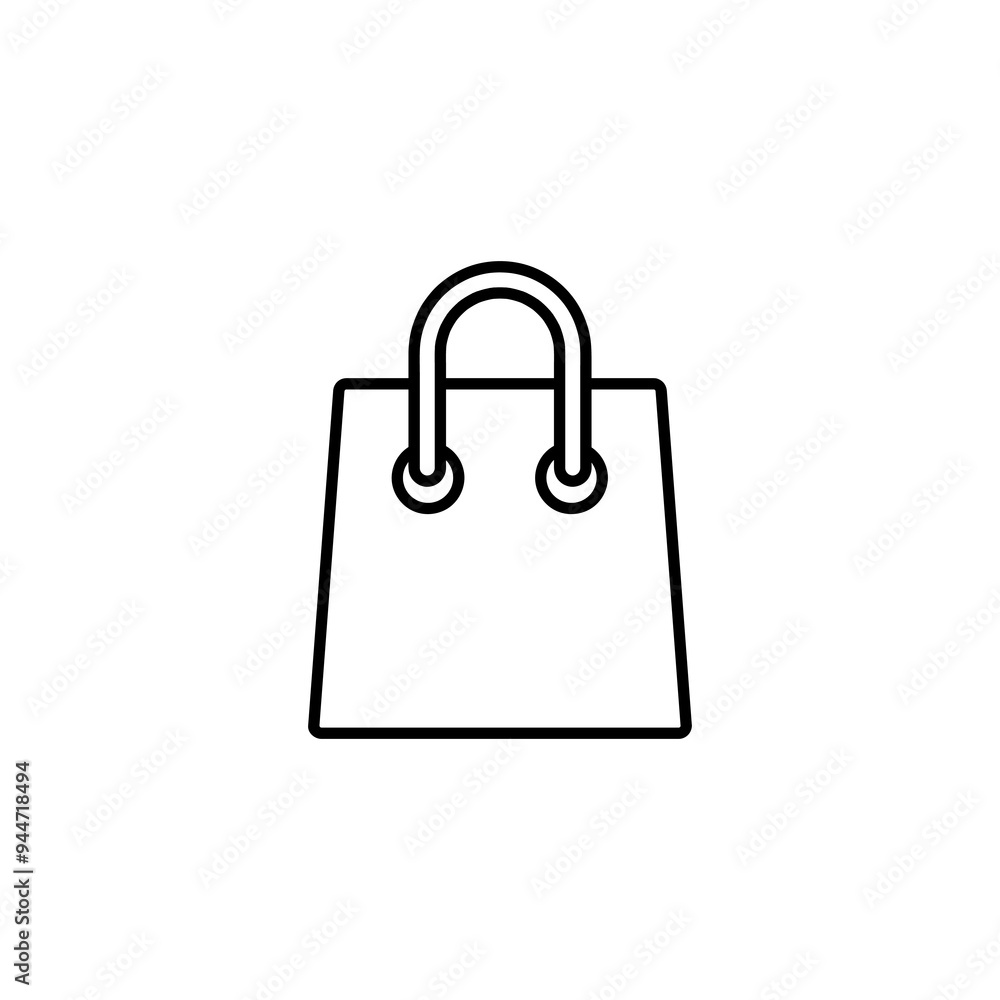 Poster shopping bag vector flat linear illustration for web and app on white background..eps