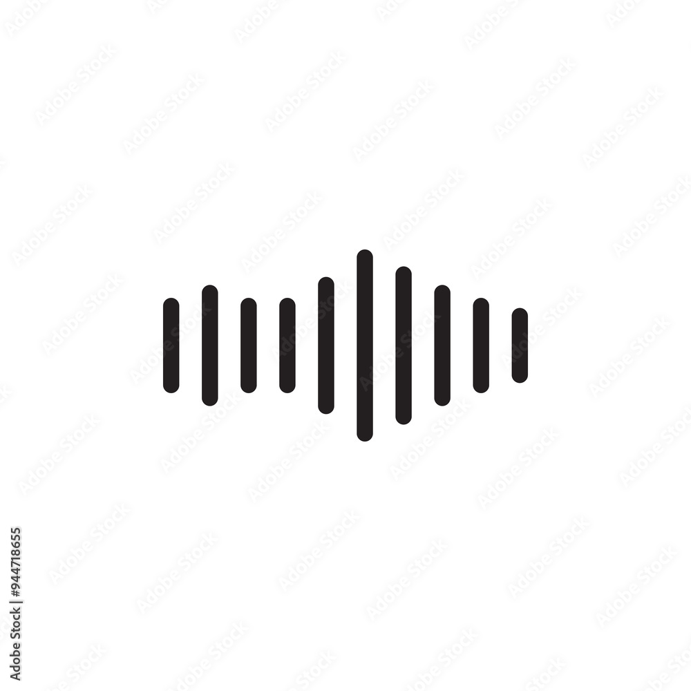 Poster sound - Vector icon simple flat black trendy style illustration for web and app on white background..eps