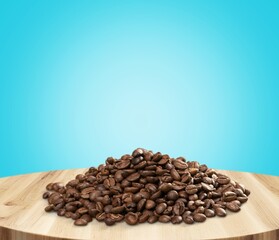 Aroma roasted Coffee beans on desk