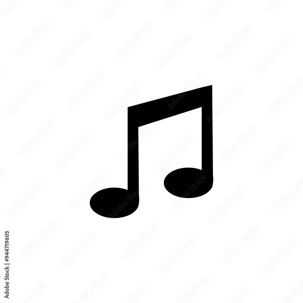 Aufkleber vector music note vector icon, simple flat black illustration for web and app on white background..e