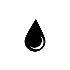 Fototapeta premium Water drop vector flat black simple illustration for web and app on white background..eps