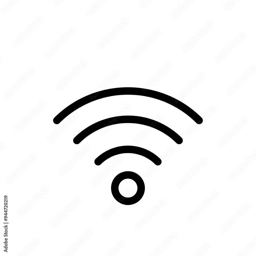 Aufkleber wifi icon black. wi fi vector trendy style linear illustration for web and app on white background..