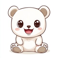 Fototapeta premium Cute Kawaii Bear Clipart | Hand-Drawn Bear Graphics for Scrapbooking and Crafts