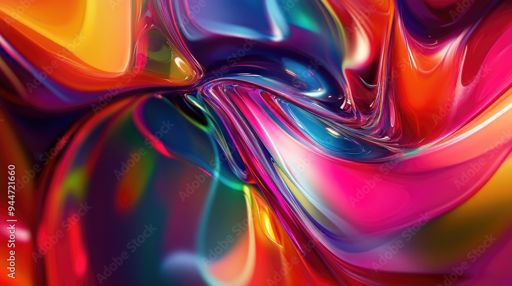 Poster close up of a vibrant computer generated abstract background design