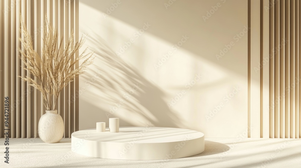 Poster 3d rendering of a minimalistic product backdrop featuring a stylish setting for cream cosmetics and 