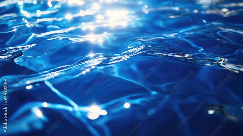 Poster close up abstract background featuring the natural reflection of sunlight on water the surface patte