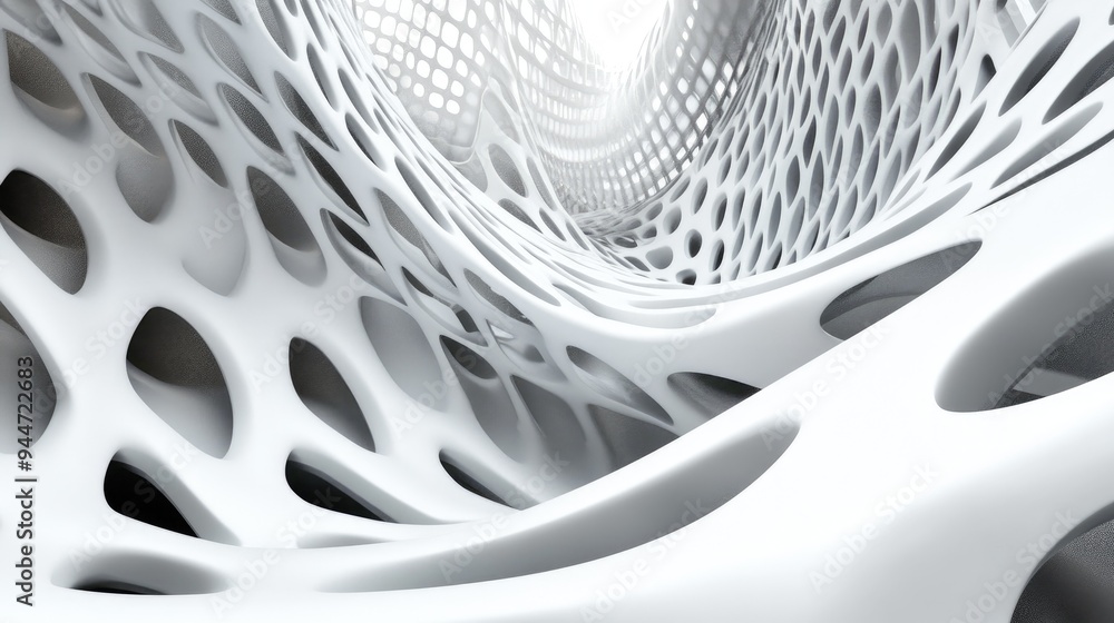 Aufkleber abstract 3d illustration of architectural forms and structures