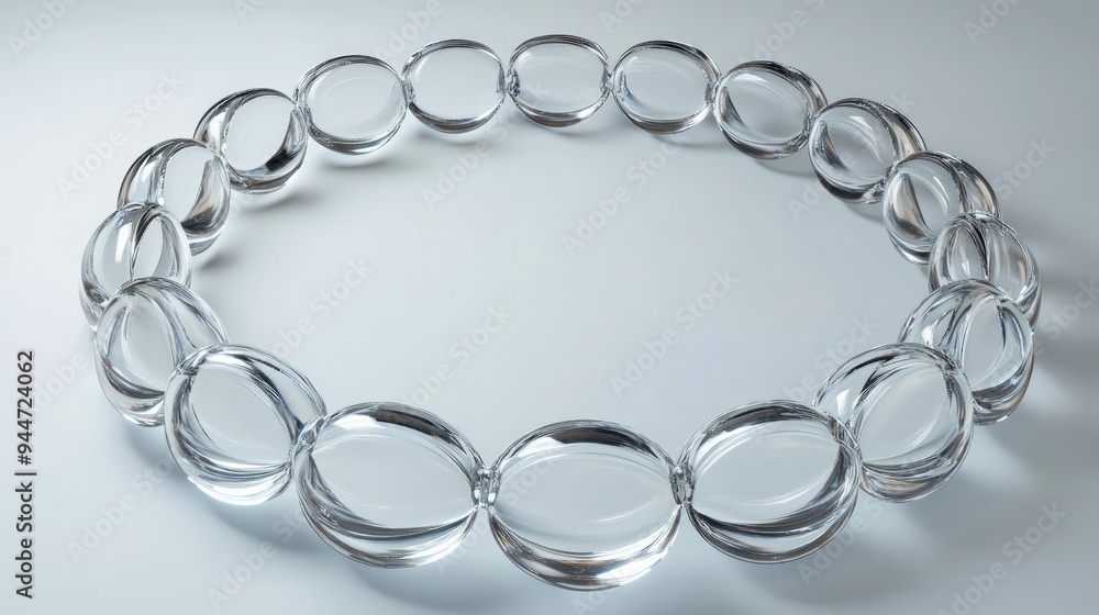 Poster circle composed of glass forms 3d rendering