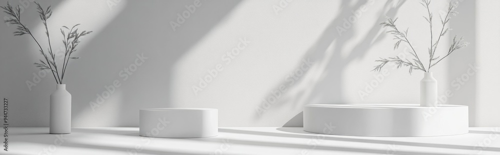 Poster 3d rendering of a mock up design podium for showcasing cosmetic products or business artwork abstrac