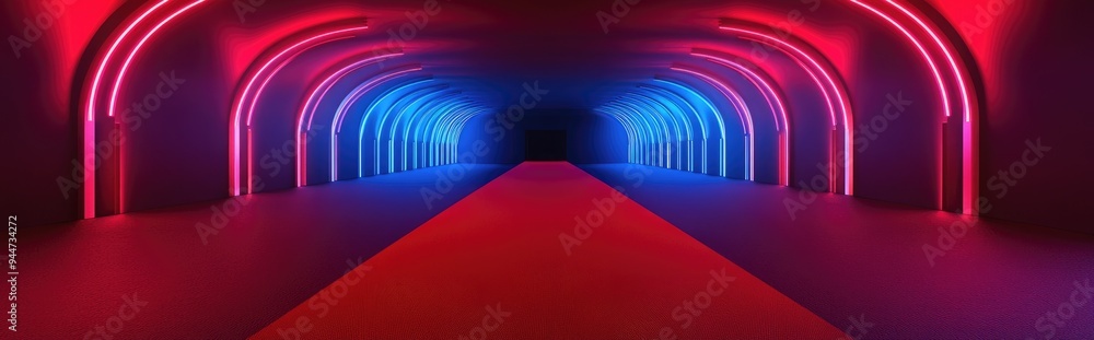 Poster 3D rendering of a red carpet