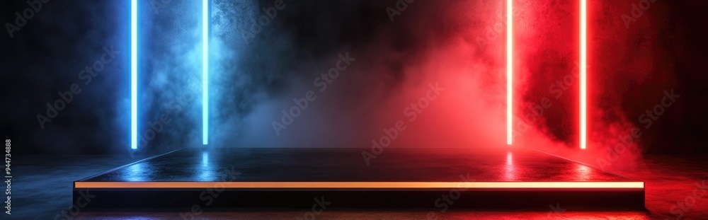 Aufkleber 3d rendering of a gold and black platform