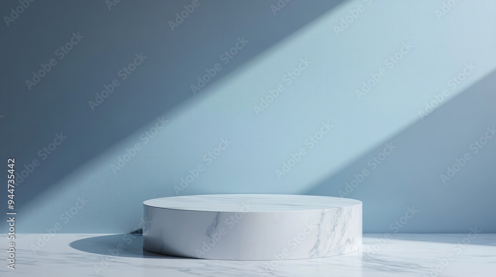 Aufkleber 3d rendering of a pedestal and showcase against an abstract background featuring a minimalist concep