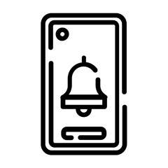 Line art notification icon logo vector illustration design, for smartphone features theme design