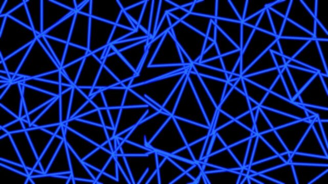 abstract animation of neon triangles, technological connection, artificial intelligence