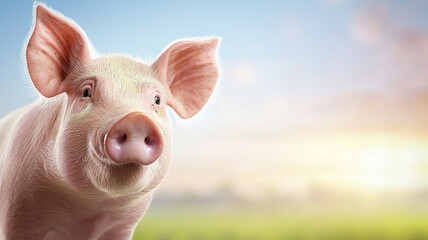 A pig is looking at the camera with its mouth open