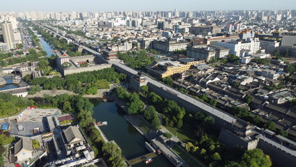 Chinese ancient architecture aerial photography