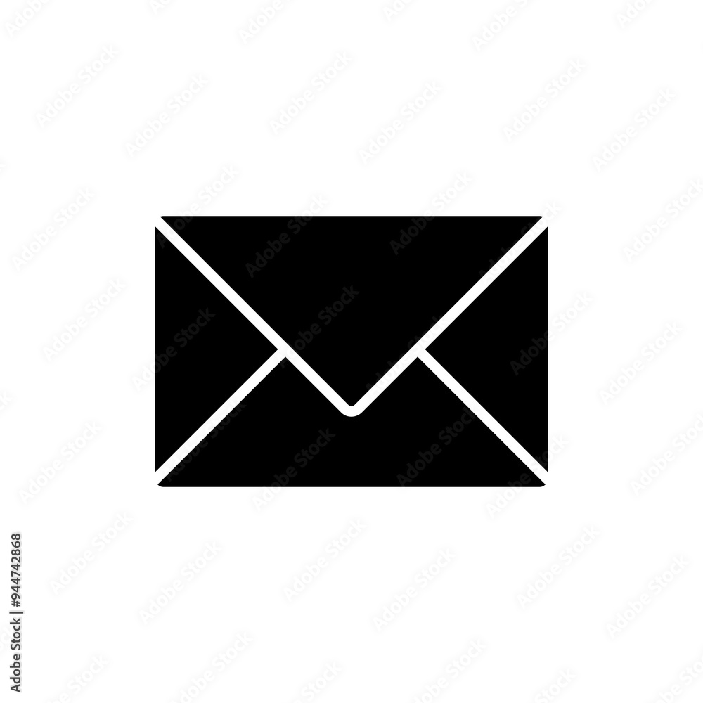 Poster mail vector icon, simple flat black illustration for web and app on white background..eps