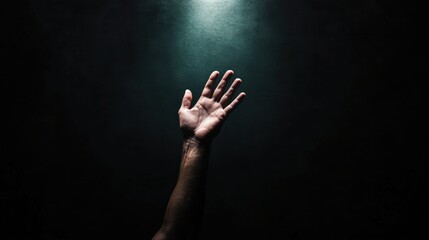 Embracing Light in Darkness - Symbolic Hands Reaching for Healing and Hope
