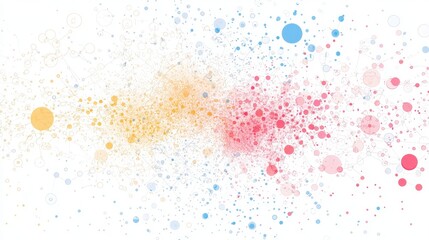 Abstract Network Connection Concept with Colored Circles and Lines