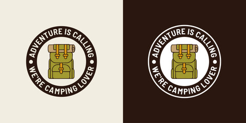 Obraz premium Vector illustration of a camping bag. A camping themed design is suitable for printable products.