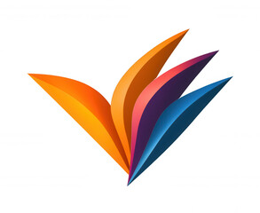 Abstract Colorful V Shape Logo Design
