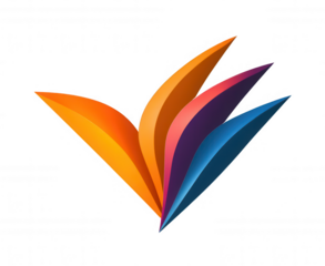 Abstract Colorful V Shape Logo Design