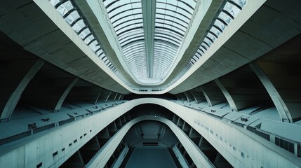 Fototapeta premium Abstract Architectural Design with Curved Concrete Structures