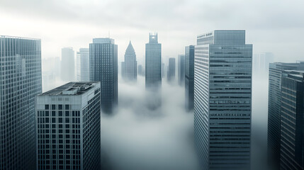 Urban cityscape with skyscraper