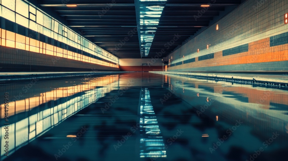 Poster reflected architecture and light in a swimming pool