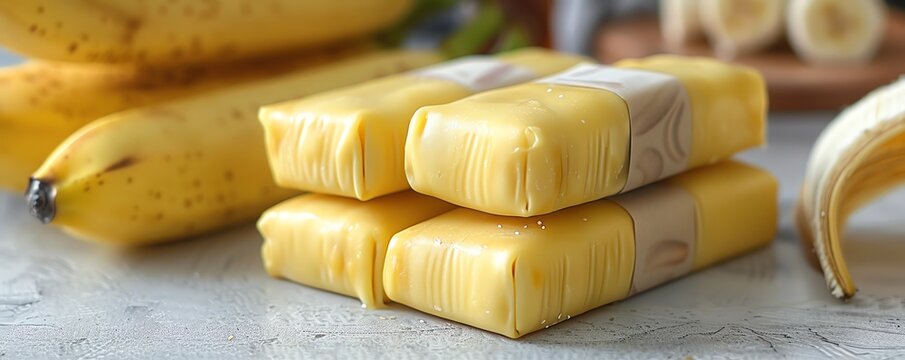 Wrapped banana energy bars ready for onthego, portable and nutritious snack.